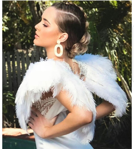 Custom feather cape Sold